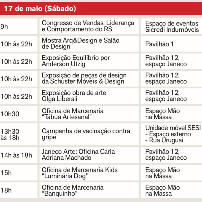 Sábado com programação especial na Sicredi Indumóveis 2025